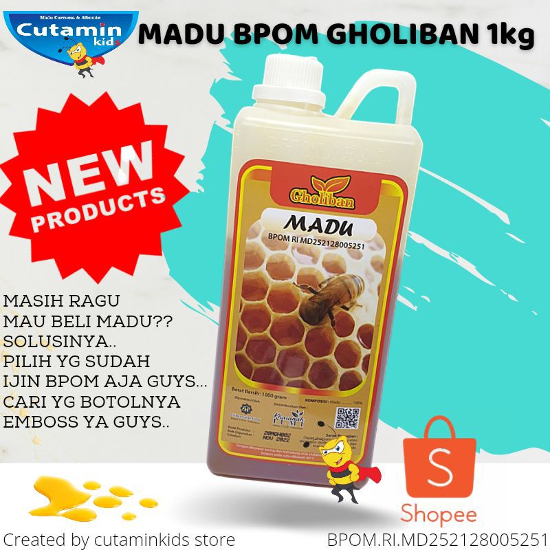 TERBARU..!! MADU MULTIFLORA GHOLIBAN 1KG STANDAR BPOM PRODUK ORIGINAL