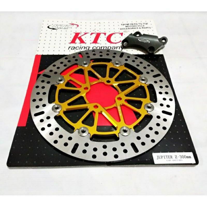 piringan cakram KTC PSM floating Rx King piringan rxking king New jupiterz fizr vega vega r jupiter . ukuran 300mm-Ktc gold bulat