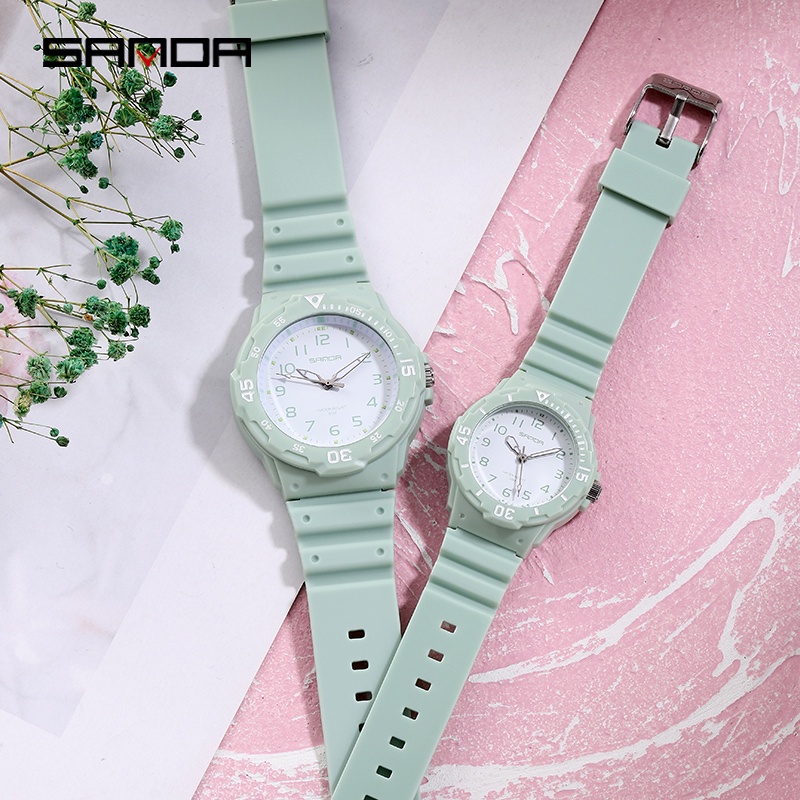 SANDA 6011 Jam Tangan Wanita Analog Tali Rubber Luminous Anti Air WATCHKITE WKOS