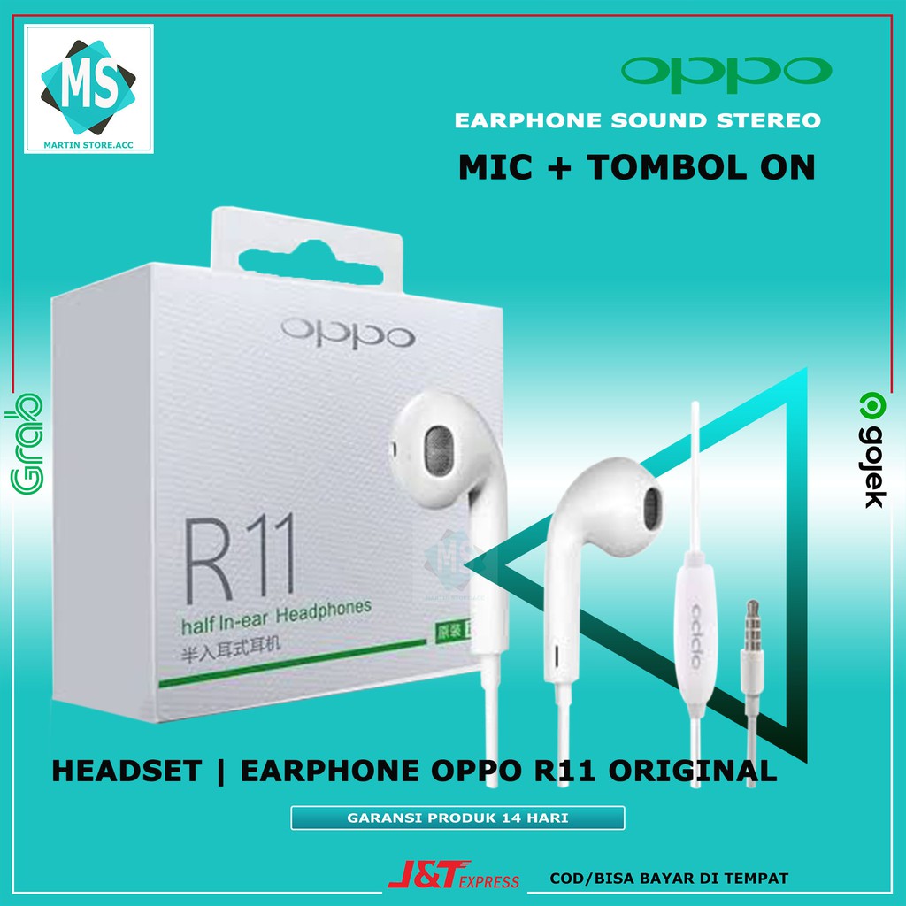 HEADSET OPPO ORIGINAL R11-EARPHONE OPPO ORIGINAL R11