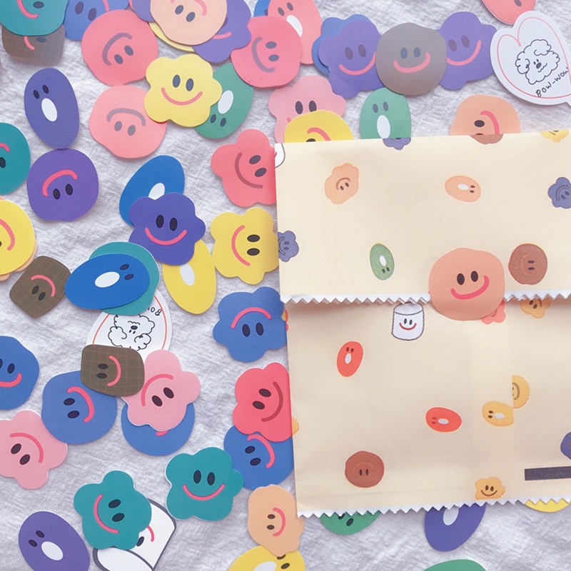 110pcs Stiker Dekorasi Desain Kartun Smiley Face Warna-Warni