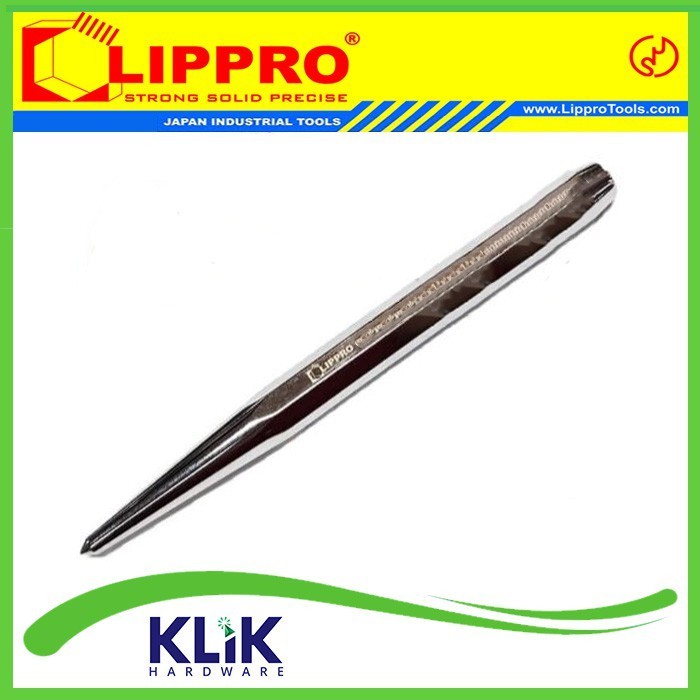 Lippro Drip Centre Punch 6 Inch Pahat Besi Lancip 150 x 12 x 5 mm Penanda Titik