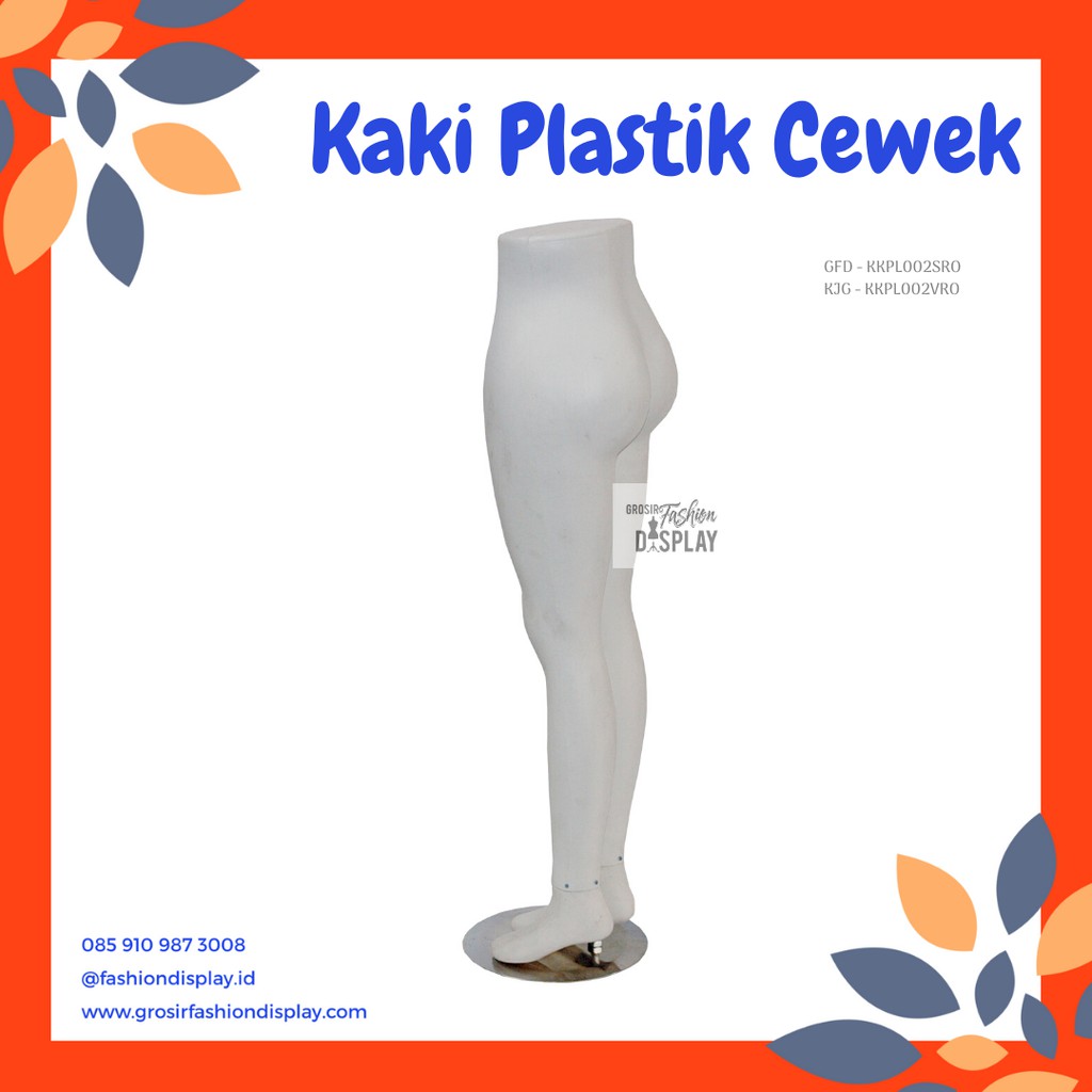 Patung Kaki Manekin Plastik Cewek Putih Buthek/Patung Kaki Perempuan/Display Celana-SET F