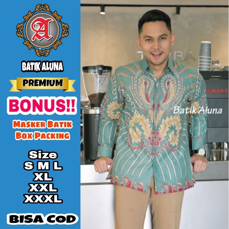 Baju Batik Pria Premium Lengan Panjang Full Furing Batik Solo Pekalongan Batik Reguler Batik Aluna P