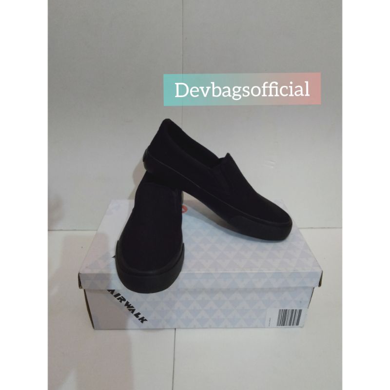 Airwalk slip on fullblack - sepatu slip on - slip on fullblack - sepatu hitam - sepatu murah - sepat