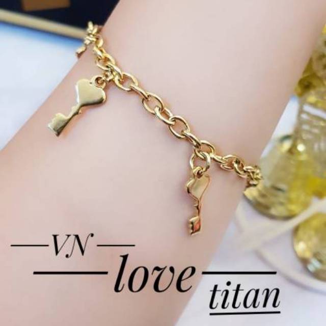 Set perhiasan titanium lapis emas 24k 2722