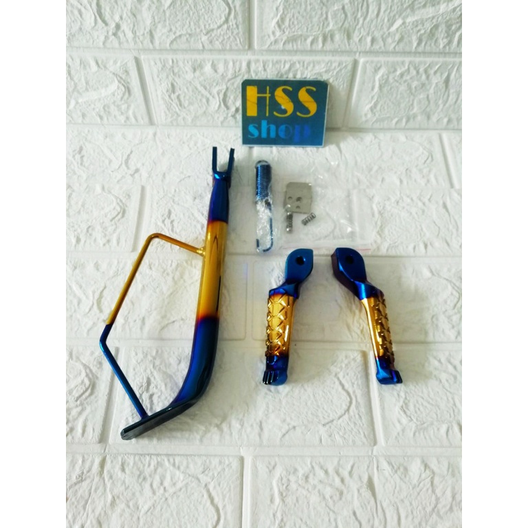 Standar Samping Ring 17 Twotone + Footstep Aprilia Twotone  = Beat Fi, Scoopy Fi, Vario 110 Fi, Spac