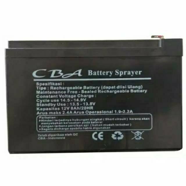 Battery Baterai Aki Accu Tangki Elektrik Semprot Cba Shopee