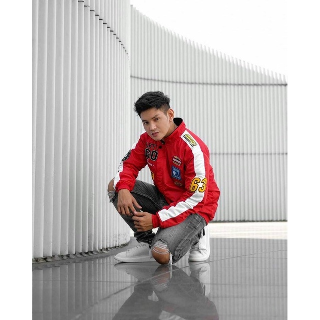 Jaket Nascar Slvhx Racing Team Jaket Salvio Hexia Jaket Parasut Salviohexia Jaket Pria Maroon Polet