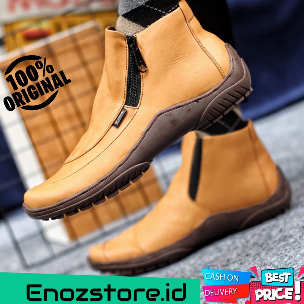 ENOZ X KURTA - Sepatu Boot Kasual Pria Original Handmade Kulit Sapi Asli Bagus Keren Macho ORI