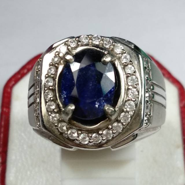 Cincin Batu Permata Blue Safir Asli