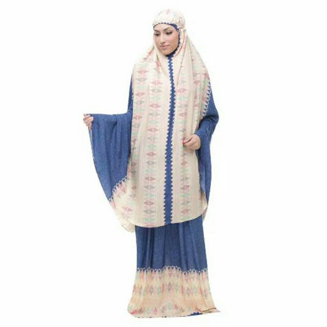 Mukena Tazkia Patola Ikat Blue / Mukena Tazbiya / Mukena Batik / Mukena Dewasa / Mukena Jumbo