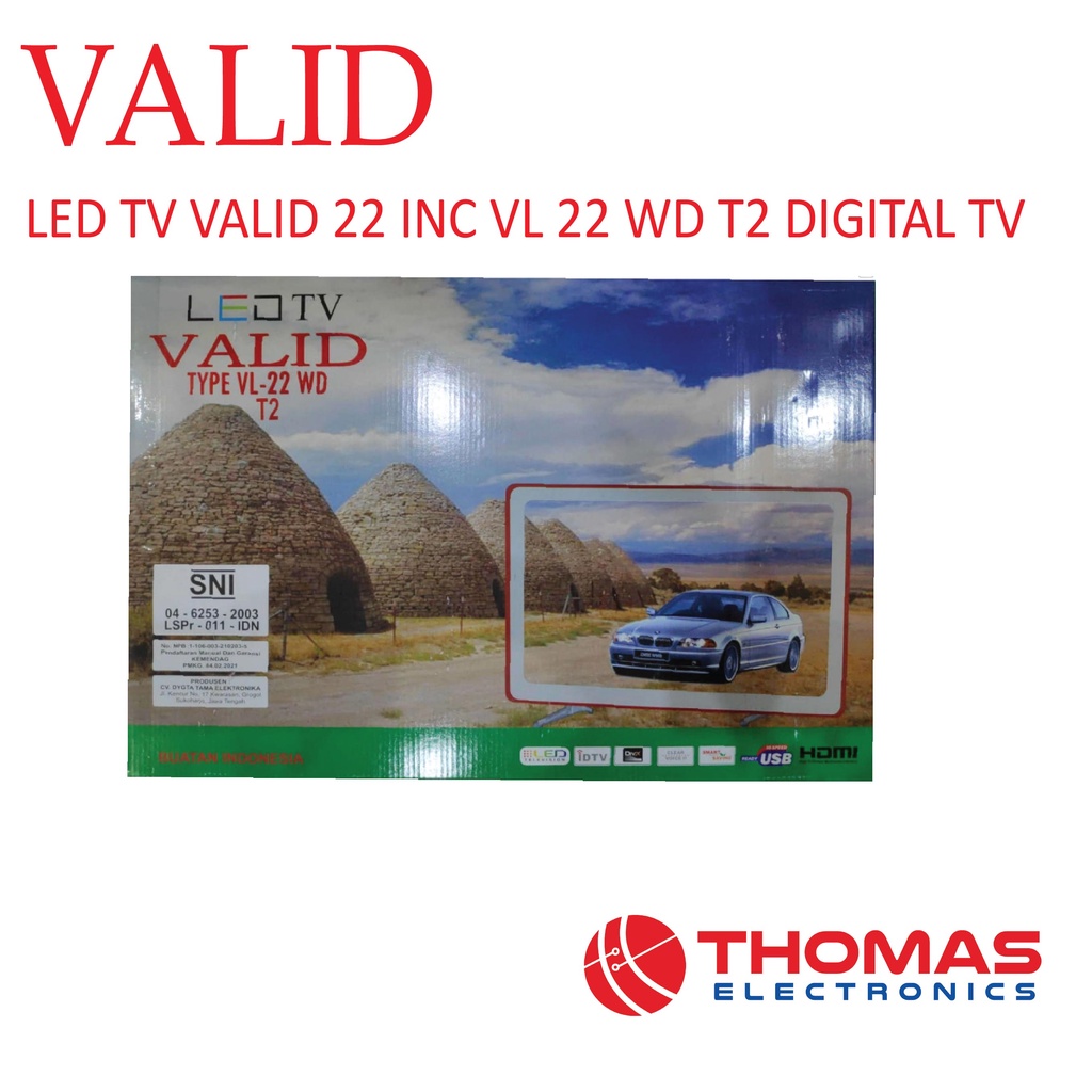 LED TV VALID 22 INC VL 22 WD T2 DIGITAL TV GARANSI RESMI