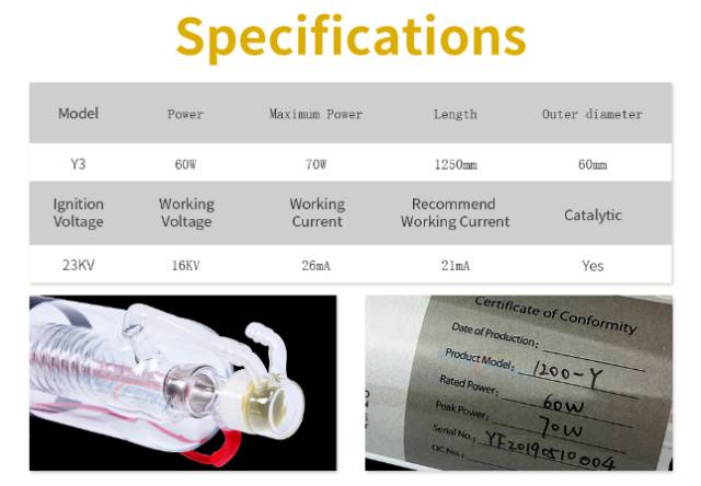 Tabung laser co2 laser tube co2 tabung laser 60w laser tube tabung laser