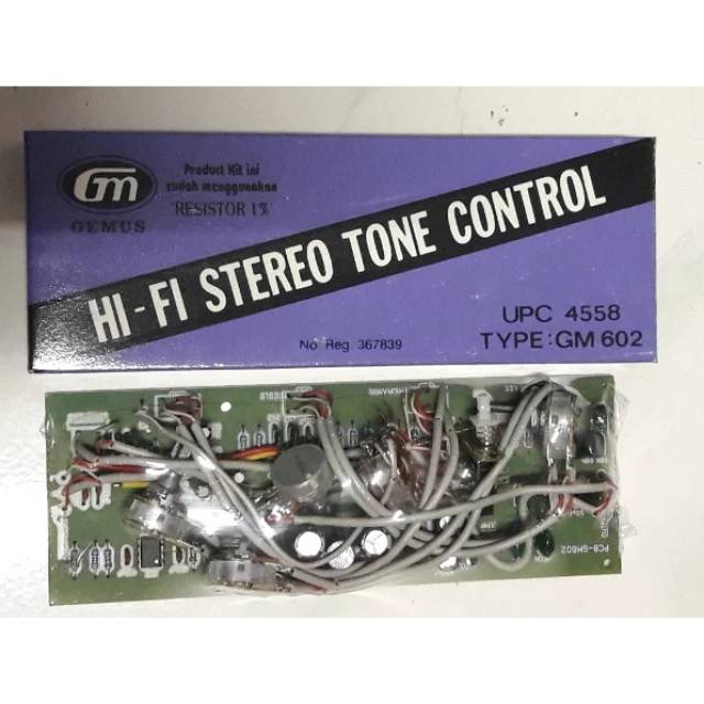 Kit tone control stereo plus middle jrc 4558 gm602