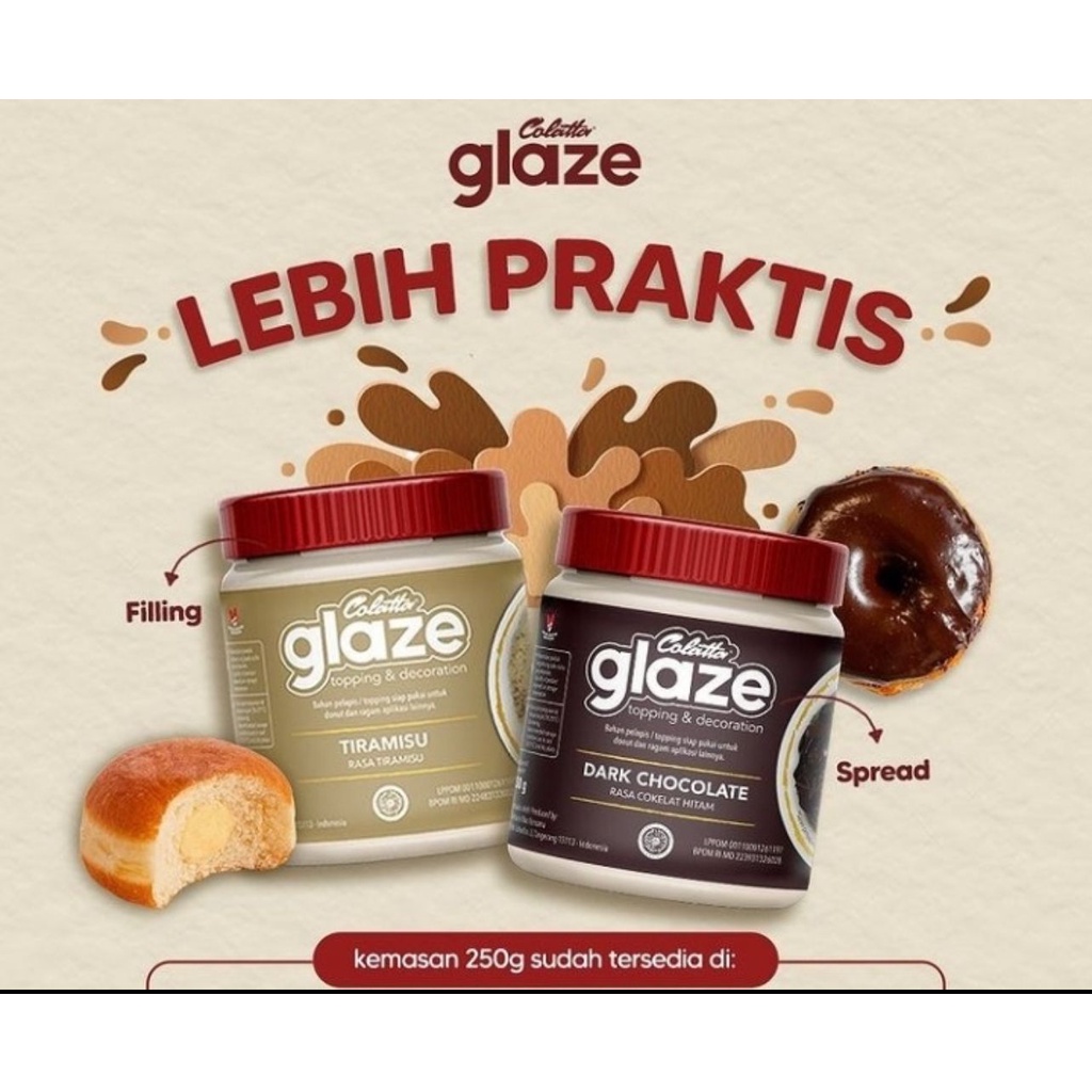 Colatta Glaze Dark Chocolate 250gr - Glaze Dark Gosend Grab Only