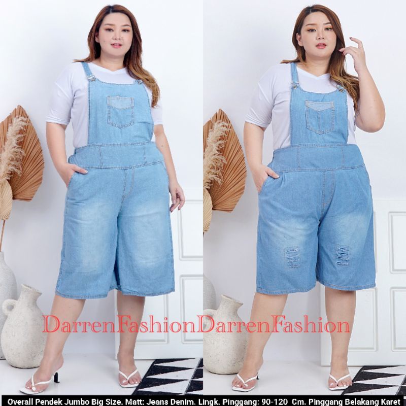 Celana Pendek Overall Jeans Denim Jumbo