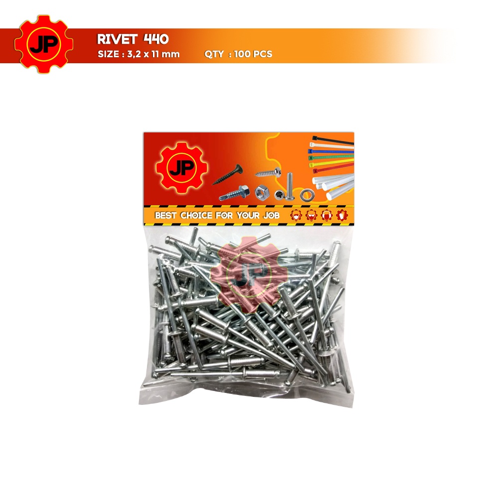 PAKU RIVET 3.2 X 11 MM 440 BLIND RIPET RIFET TEMBAK ALUMINIUM 100 PCS