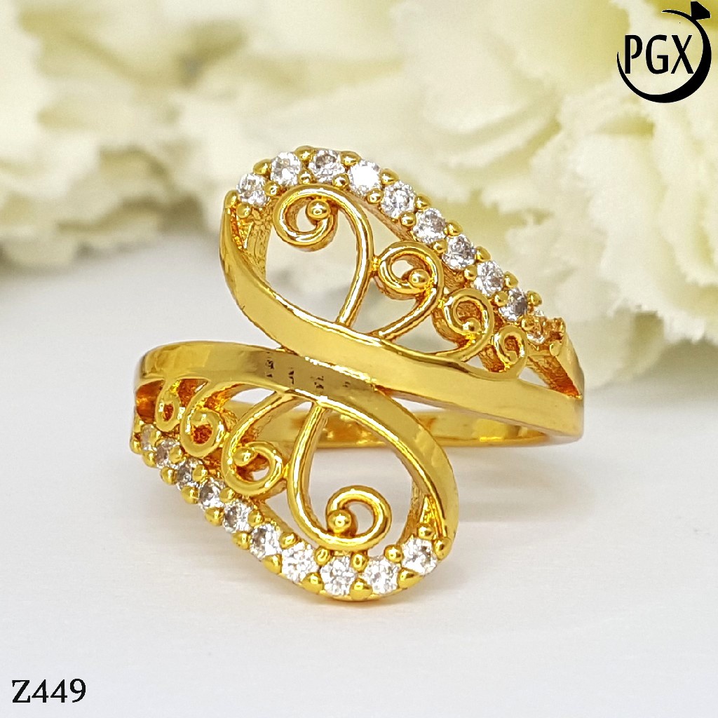 PGX Cincin Xuping Wanita Perhiasan Lapis Emas Aksesoris Fashion Premium - Z449