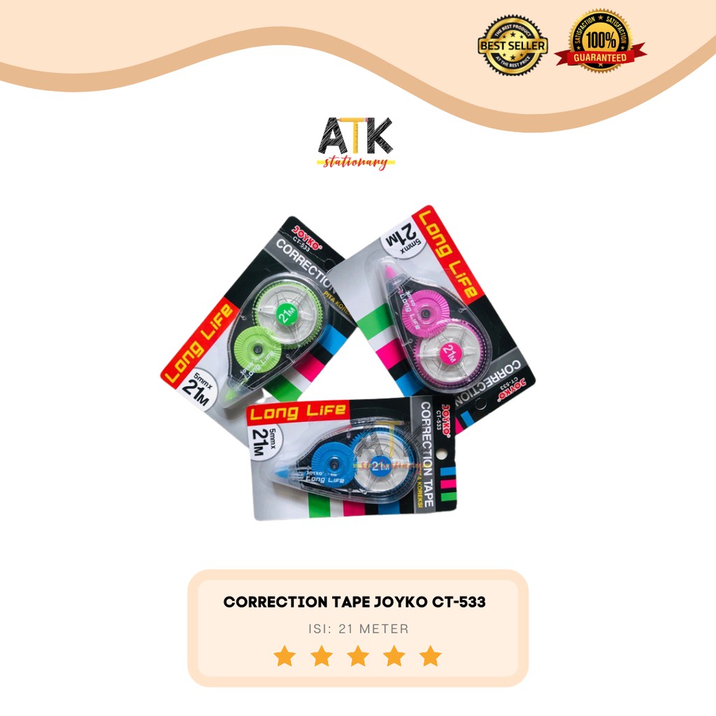 

Correction Tape Joyko Tip-Ex Roll Long Life 21 M ( CT-533) atk