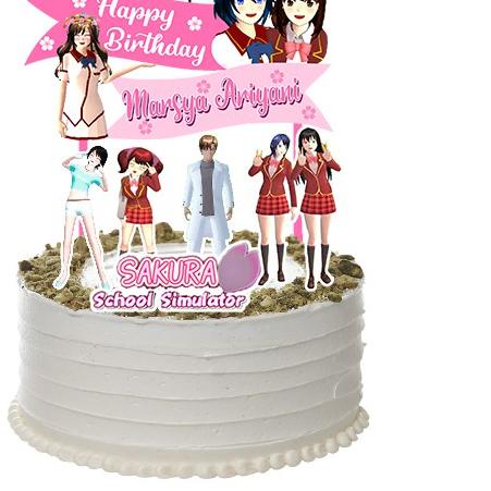 ➶ Sakura School Simulator Topper Cake Birthday / Hiasan Kue Ulang Tahun ←