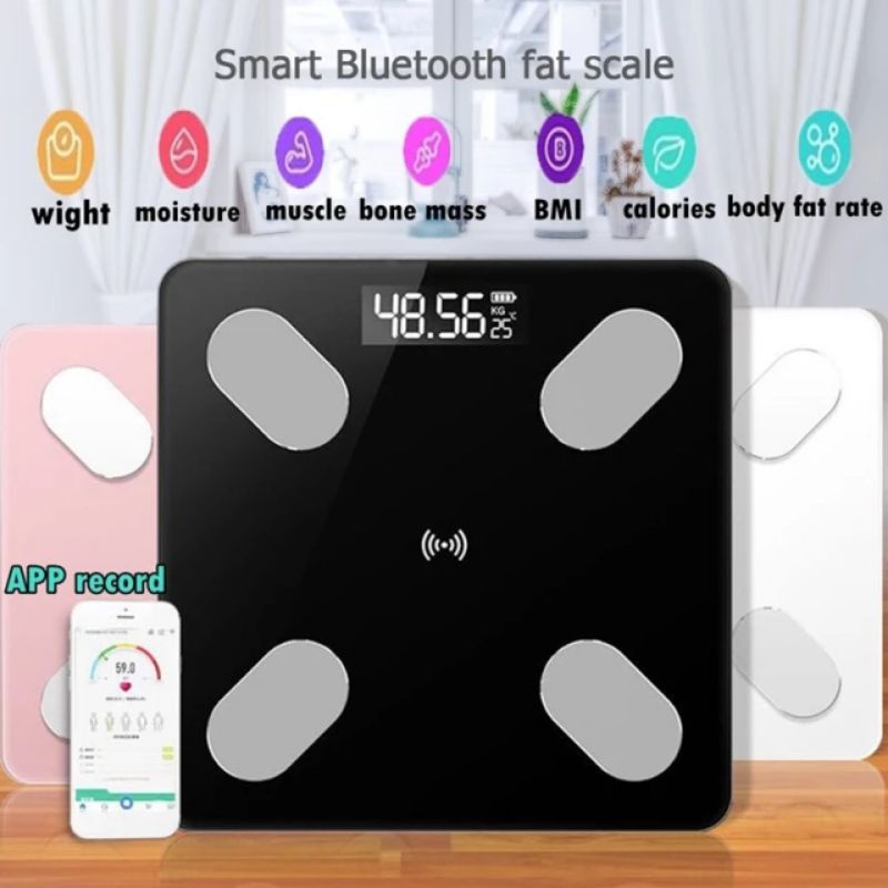 Timbangan Badan Digital Conect Bluetooth Smart Scale Kaca Tempered