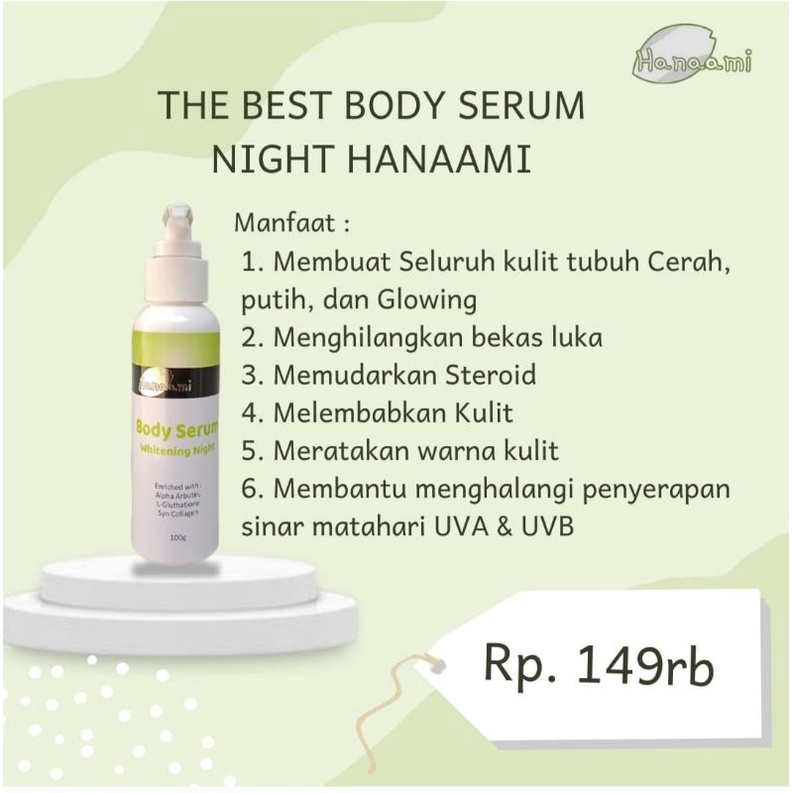 hand body night orlin beauty hb malam hanaami body serum pemutih badan