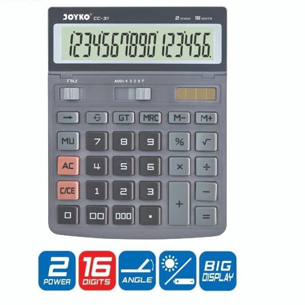 

¯ H8Y Calculator / Kalkulator Joyko CC-31 / 16 Digits Kirim Sekarang｀
