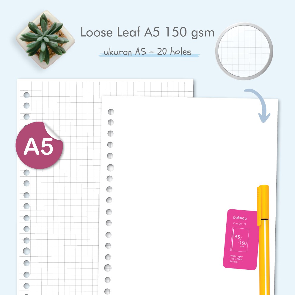 Loose leaf A5 150 gsm - Kertas Binder 25 lbr/pak