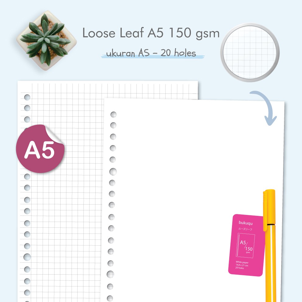 Loose leaf A5 150 gsm - Kertas Binder 25 lbr/pak