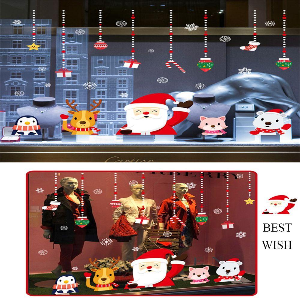 Populer Stiker Jendela Natal DIY Dekorasi Xmas Tahun Baru Kaca Window Ornamen PVC