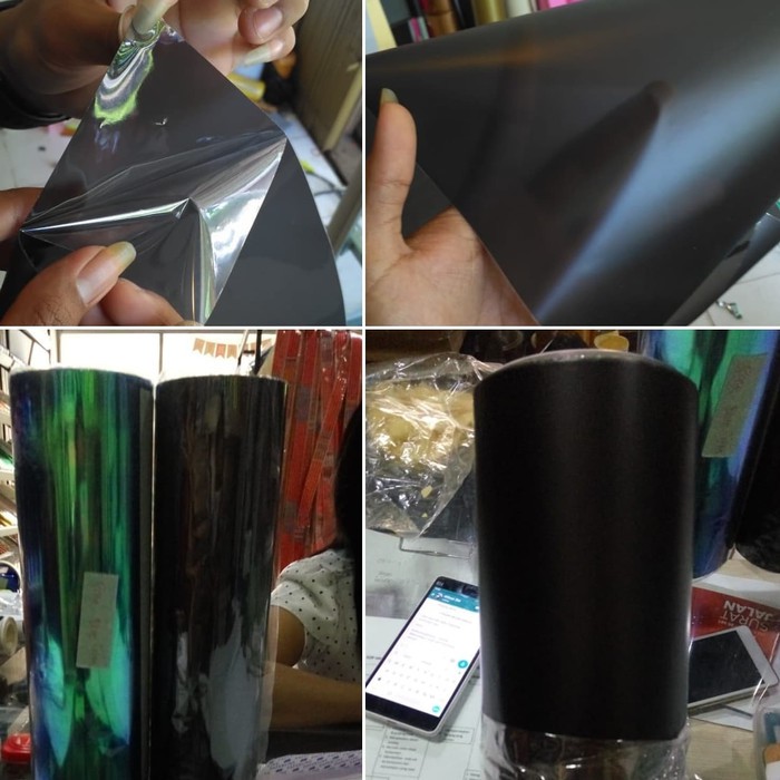 Sticker Lampu Hybrid Black Glossy / Black Doff