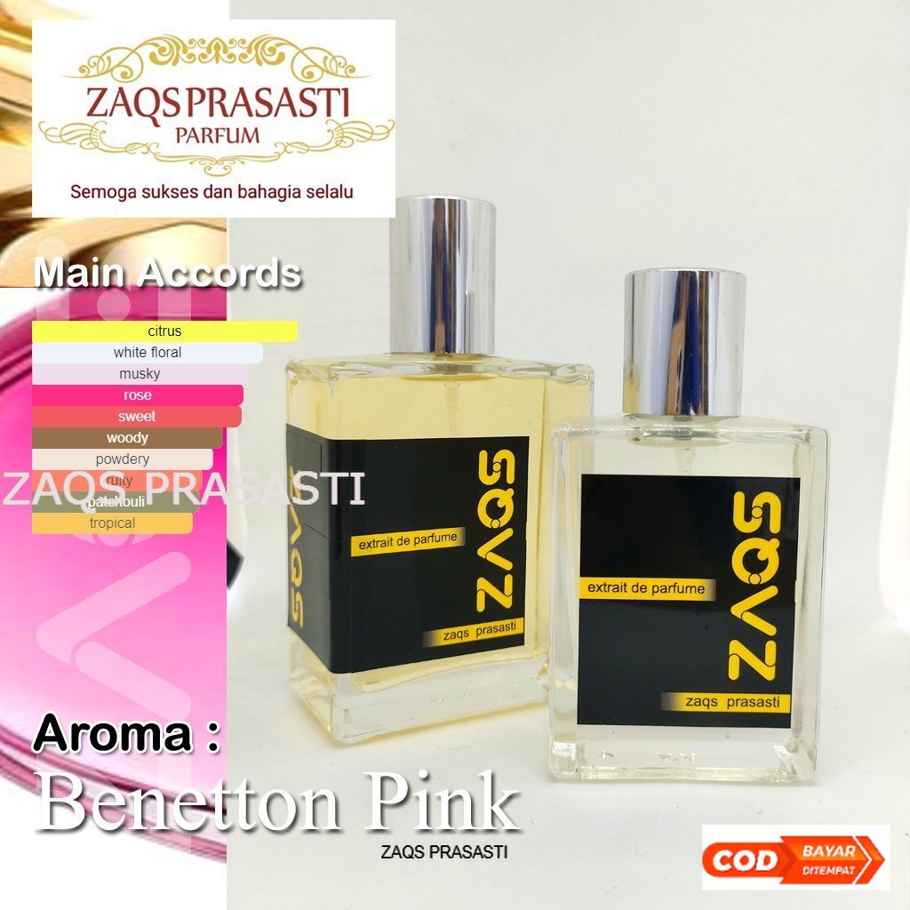 Zaqs Parfum untuk pria dan wanita searah Benetton pink parfum tahan lama ZQ-062