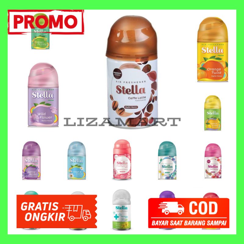 Stella Refill 225ml 15 Variant / Stella Pengharum Ruangan Refill Otomatis Spray / Refill Parfum Stel