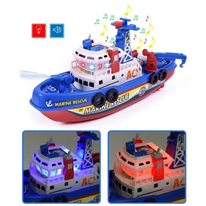 Mainan Anak Fire Boat Speed Boat Perahu Kapal Laut Pemadam Kebakaran Kado Anak Balita BS