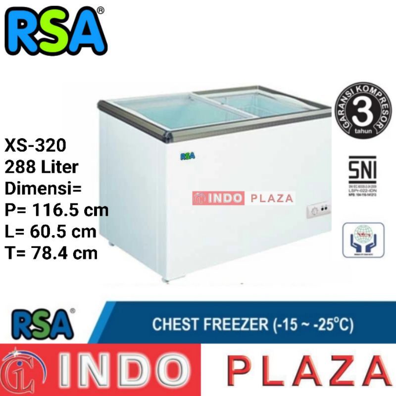 CHEST FREEZER /SLIDING GLASS FREEZER XS-320 288 Liter