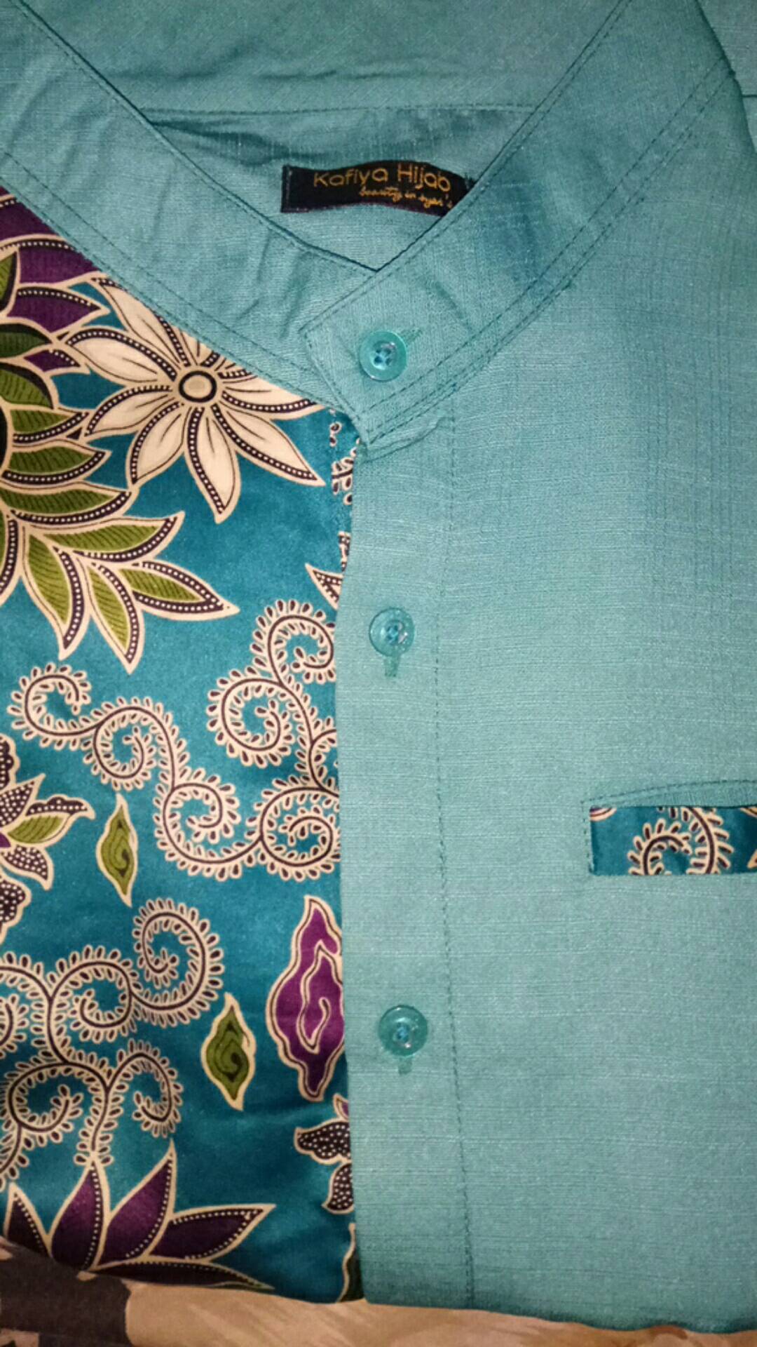 Gamis Batik Toska Couple By Kafiya Hijab