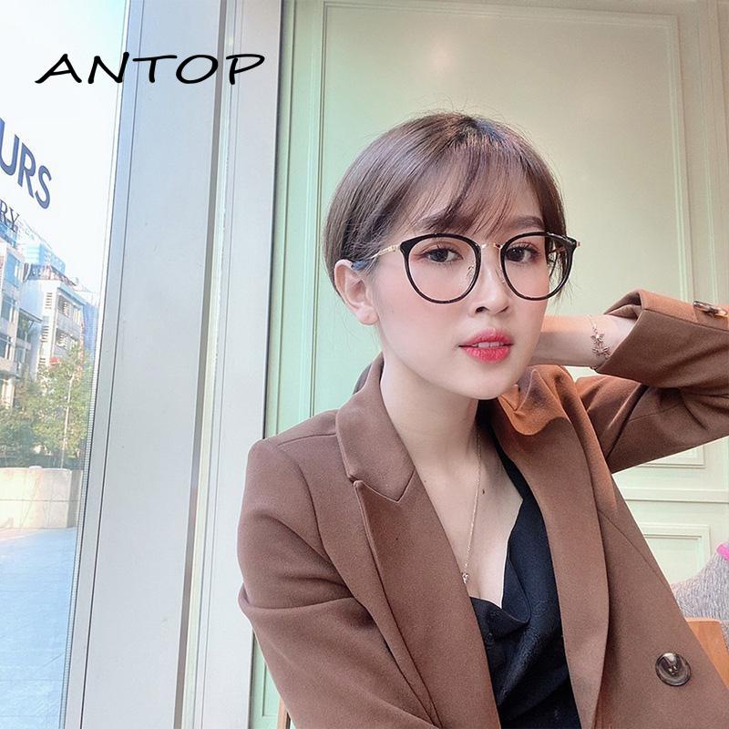 Kacamata Retro Leopard Wanita Mata Kucing Anti Radiasi Fashion Korea Cat Eye Eyeglasses ANTOP