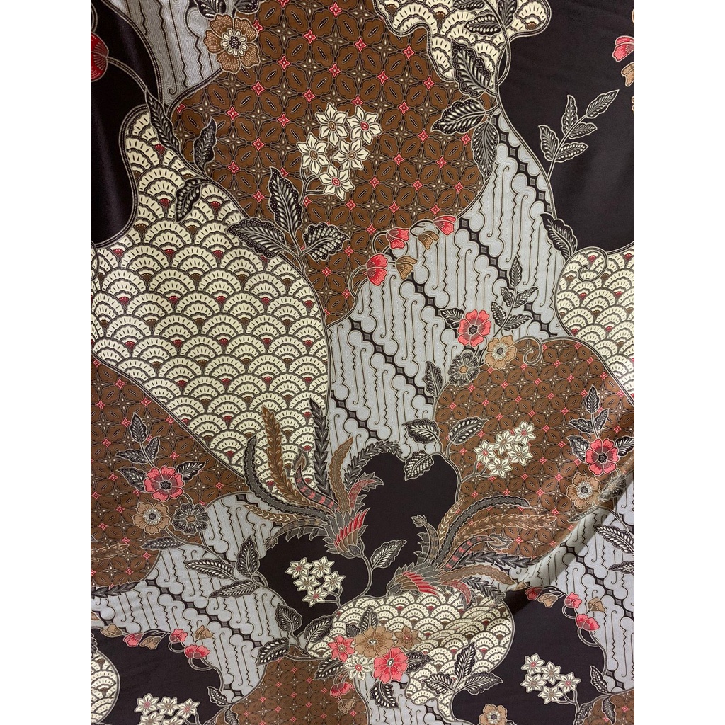 Kain Kemeja Batik Micro Silk Satin Semi Pola Mojang MB Sekar Jaqat by Nazya