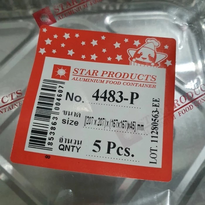 [5pcs] STAR PRODUCT - ALUMUNIUM FOIL + TUTUP | KODE : 4483 - Tutup Bahan Plastik