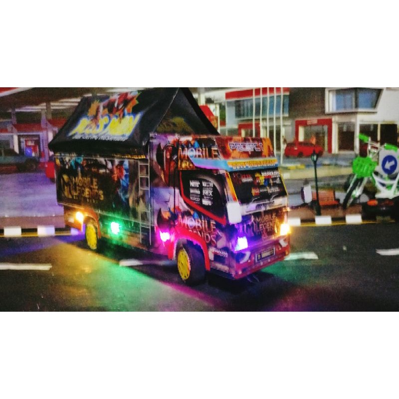 miniatur truk mobile legenda panjang 42 cm full lampu bonus terpl