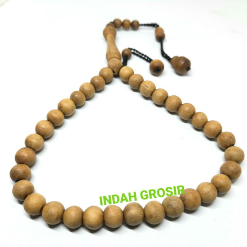 GROSIR TASBIH KAYU SETIGI CENDANA 8MM 33BUTIR NATURAL