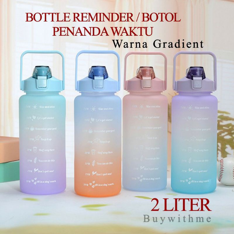 BOTOL MINUM RAINBOW JUMBO 2 LITER MOTIVASI WARNA GRADASI FOOD GRADE TRITAN