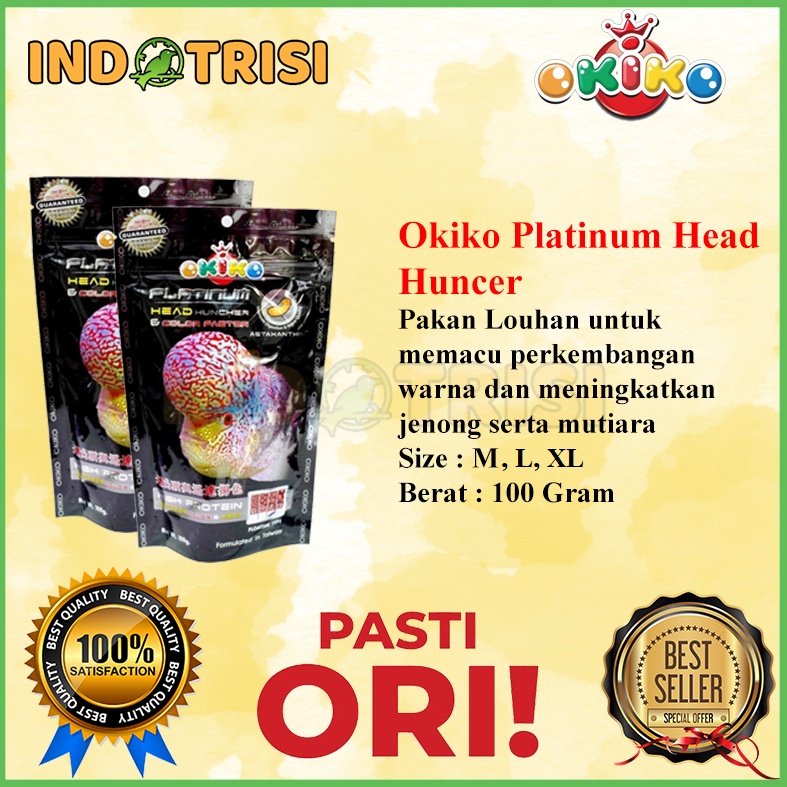 Pelet Okiko Original Size M Pakan Louhan / lohan Okiko Platinum Head, Okiko Quick Red, Okiko Head up