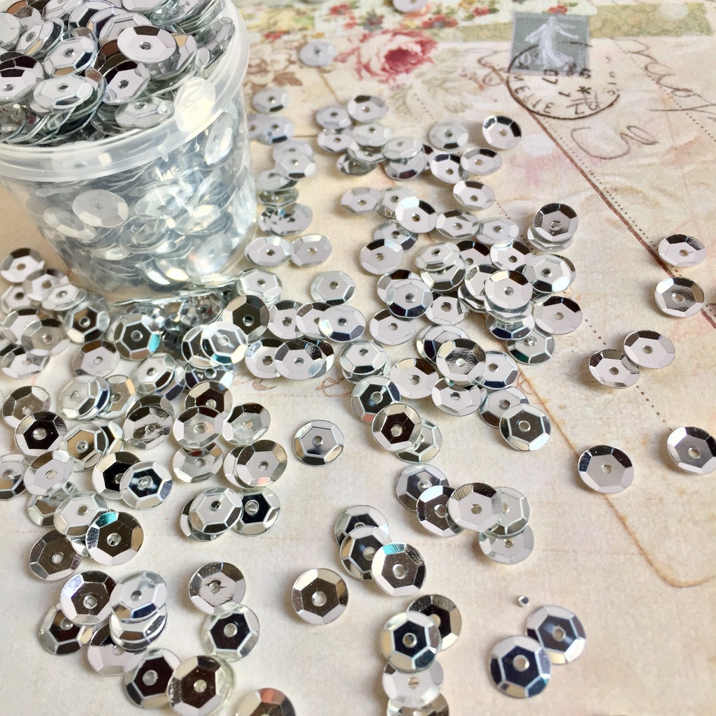 

BAHAN SCRAPBOOK - Payet | Sequin | Borci Mangkok 6 mm Silver