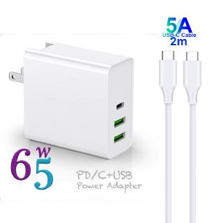 USB C Charger, 65W PD Charger 3 Port Wall Charger Adapter