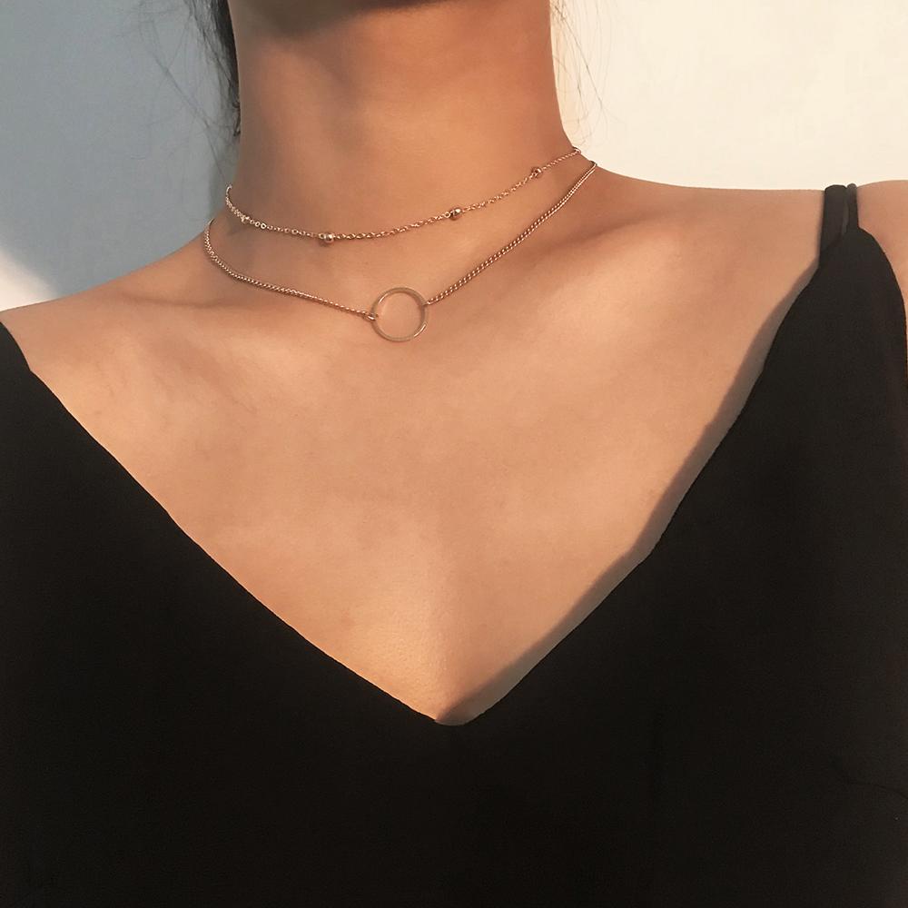 Nickolas1 Kalung Rantai Fashion Perhiasan Adjustable Wanita Geometris Temperamen Gadis Choker