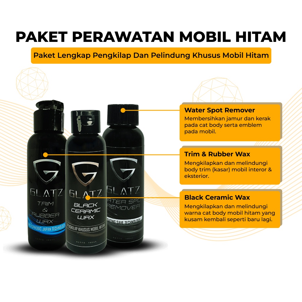 Paket Pengkilap Mobil Warna Hitam Glatz Autocare