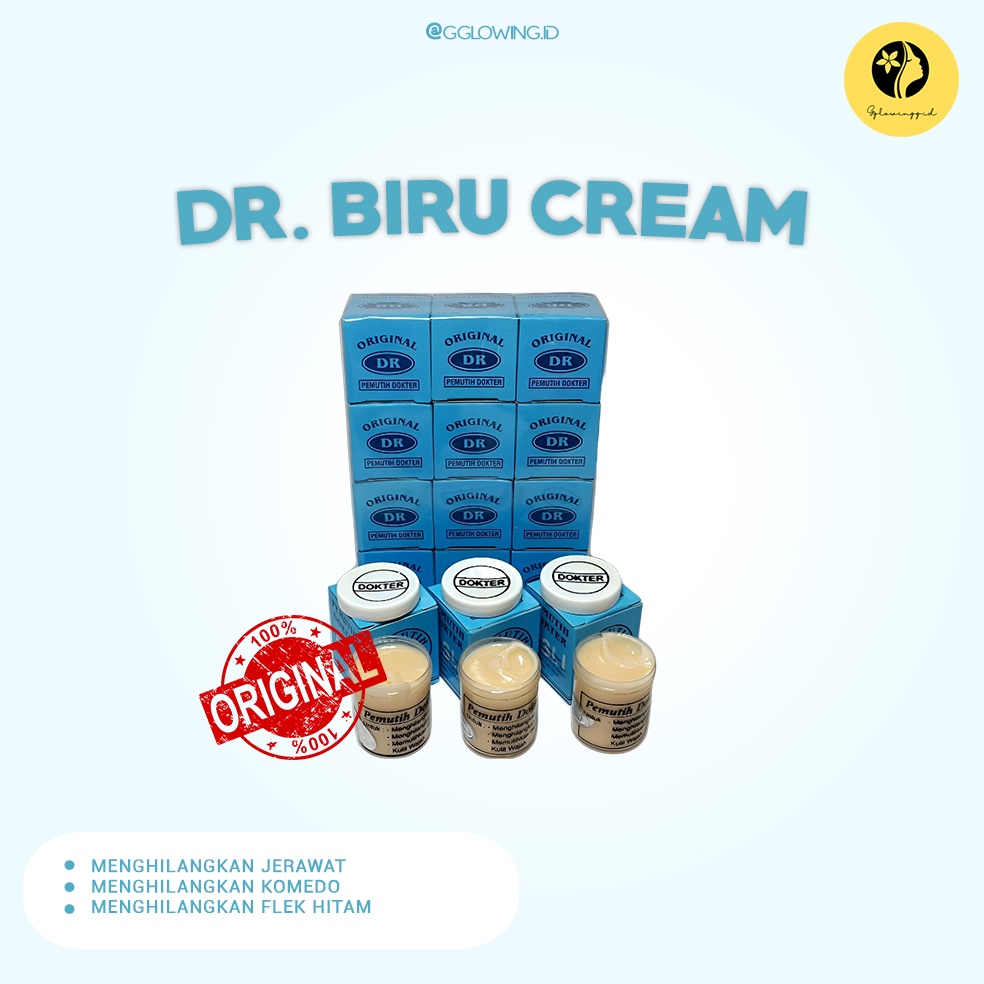(BISA COD) CREAM DR BIRU / PEMUTIH WAJAH  BPOM / PENGHILANG JERAWAT / PENGHILANG FLEK HITAM / KRIM /
