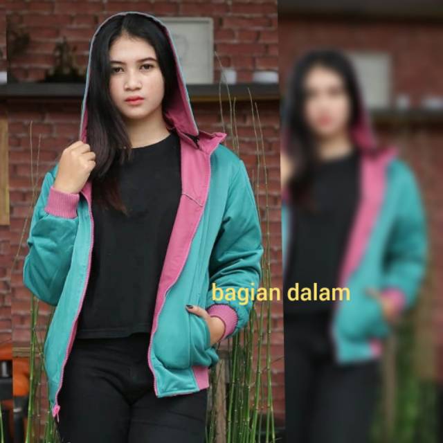 JAKET BB CEWEK (bolak balik)jaketgaul,jaketmotor